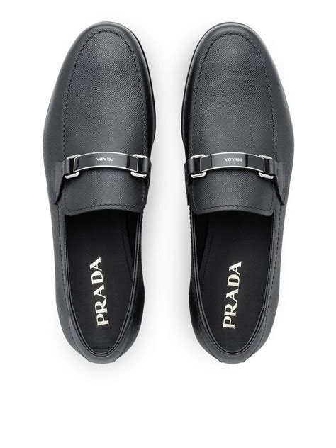 Black Saffiano leather loafers 